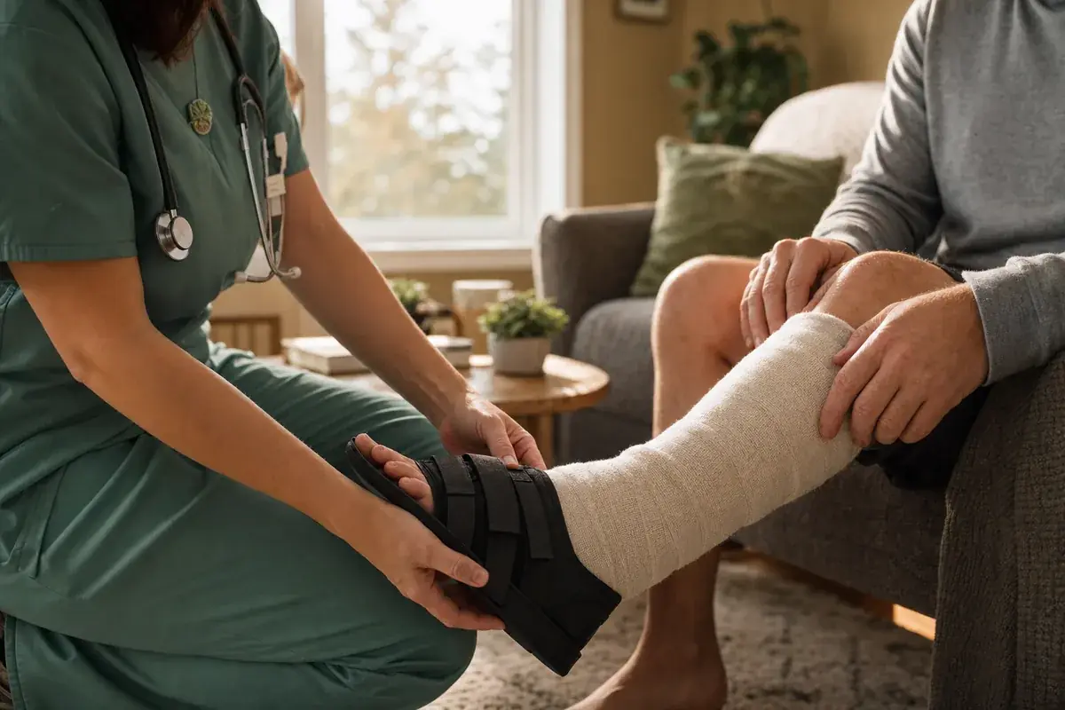 Registered nurse providing in-home care during MVA recovery